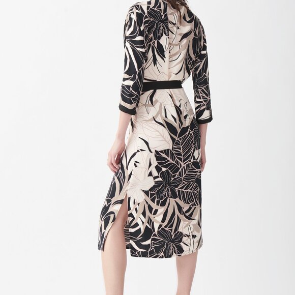 Joseph Ribkoff NWT Beige Floral Dress - Picture 3 of 5